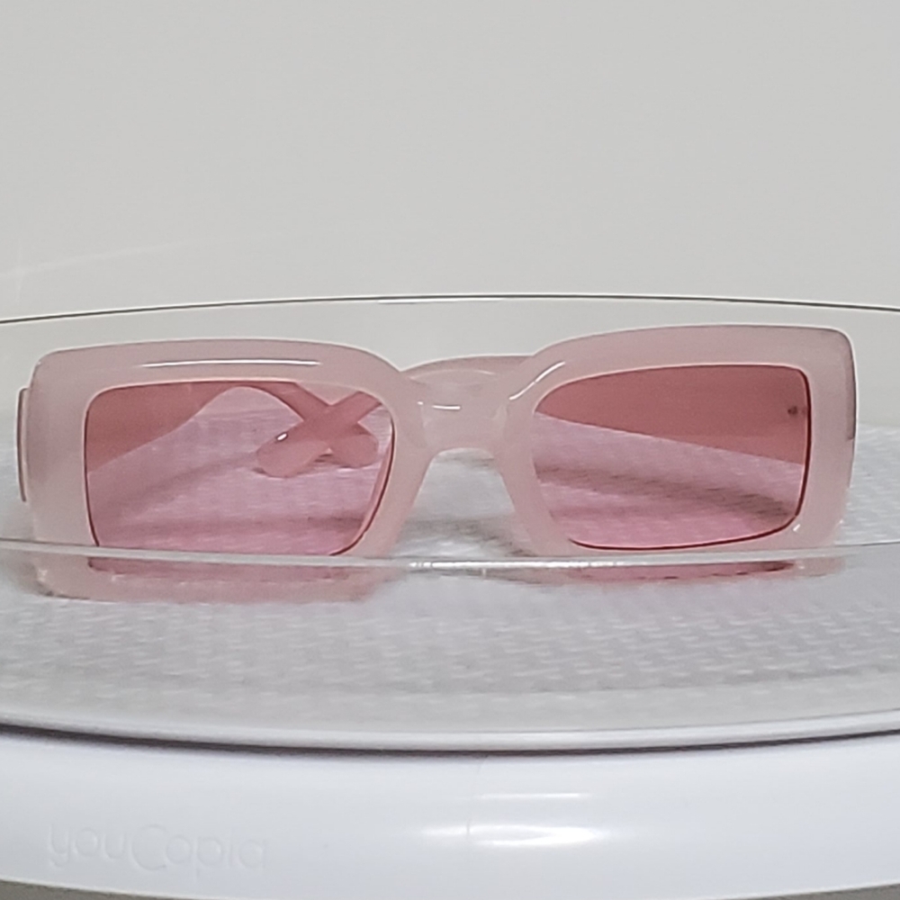 Girls Pink Rectangular Sunglasses